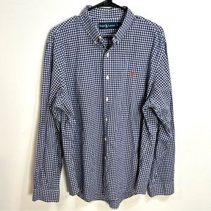 Ralph Lauren Shirt Long Sleeve Blue/White Checkered Button Down Men’s XL